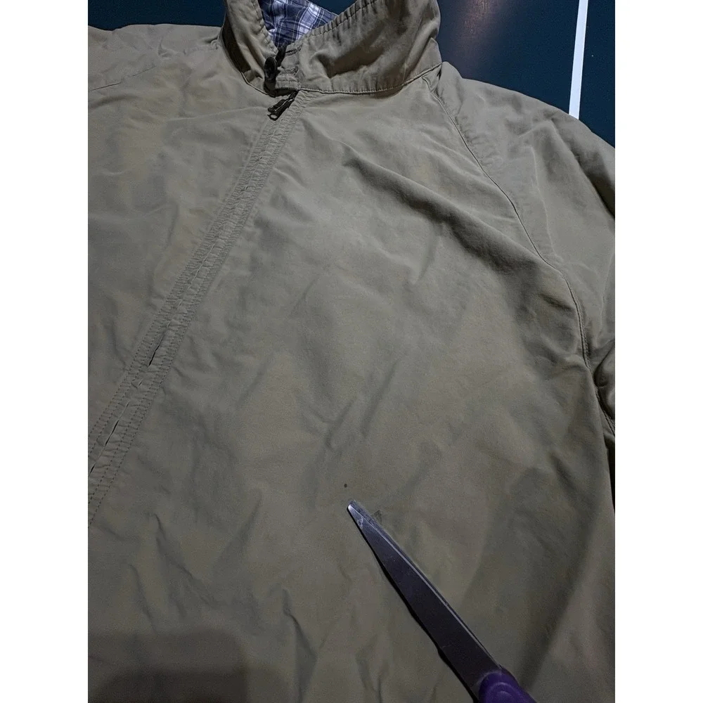 Vintage Ralph Lauren Polo Trench Coat Jacket Mens XL Beige Plaid‎ Collar 90s